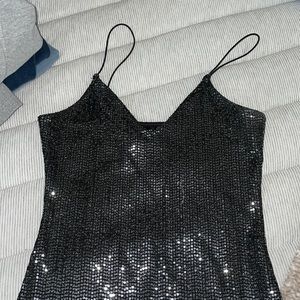 V neck sequin bodycon dress